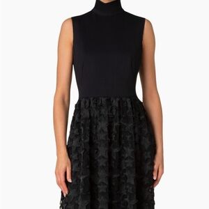 Jersey & Star-Embroidered Tulle Maxi Dress